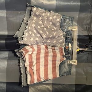 Distressed American flag shorts